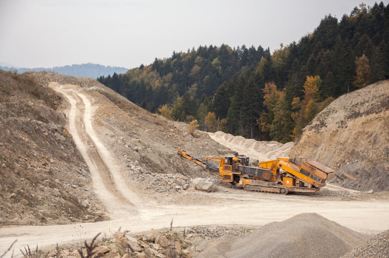 Crusher machine in open pit